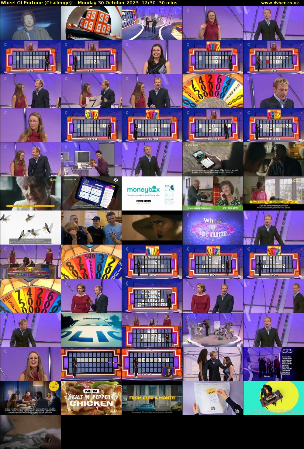 Wheel Of Fortune (Challenge) Monday 30 October 2023 12:30 - 13:00