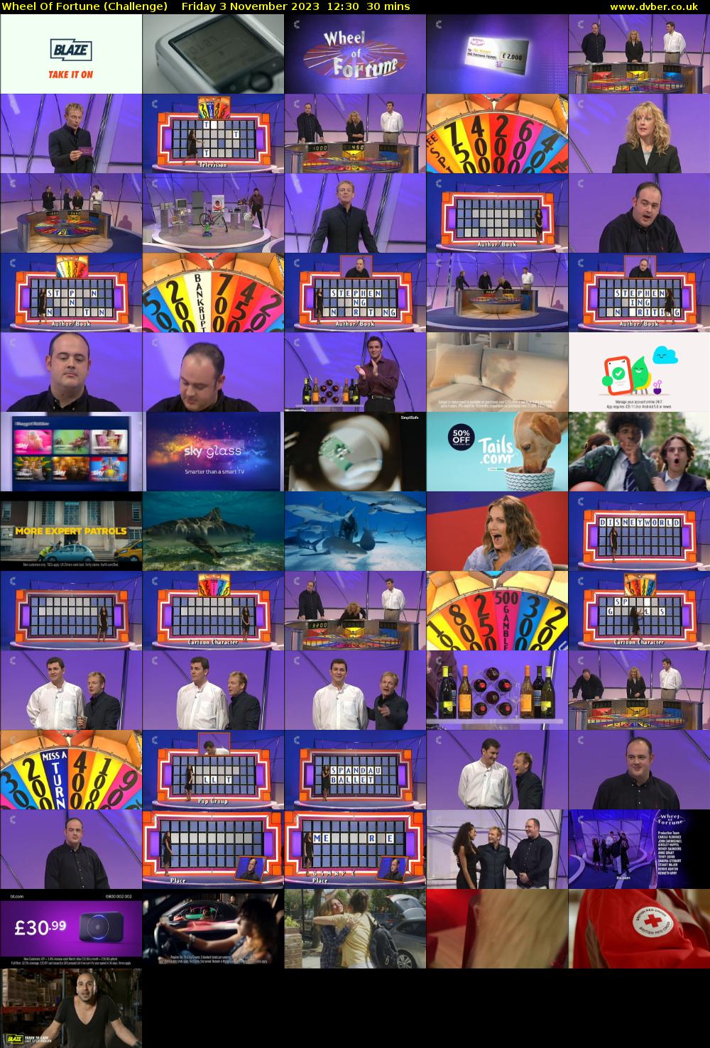 Wheel Of Fortune (Challenge) Friday 3 November 2023 12:30 - 13:00