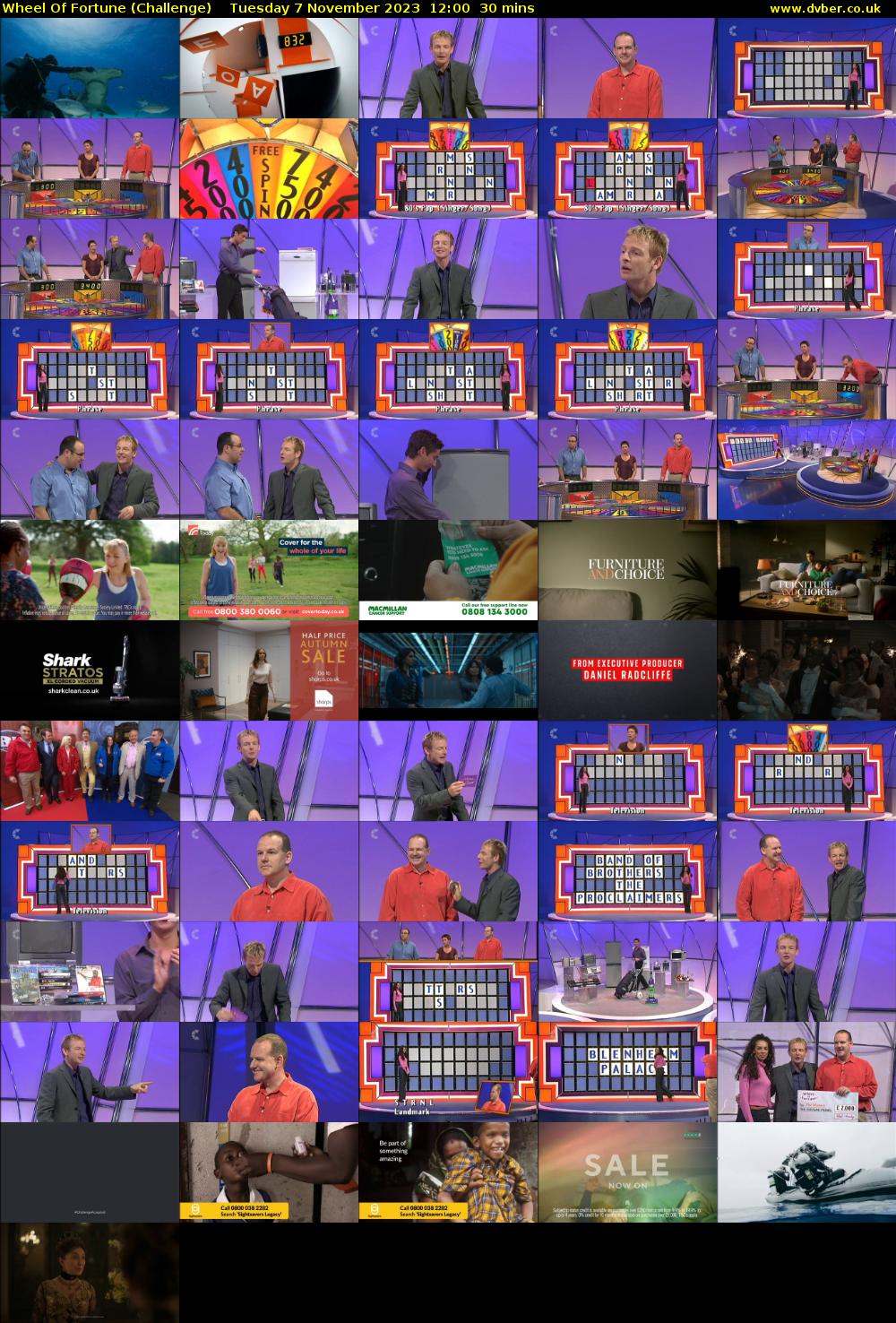 Wheel Of Fortune (Challenge) Tuesday 7 November 2023 12:00 - 12:30