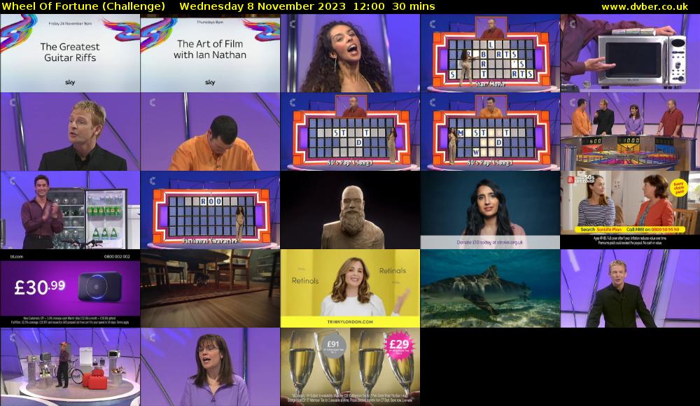 Wheel Of Fortune (Challenge) Wednesday 8 November 2023 12:00 - 12:30