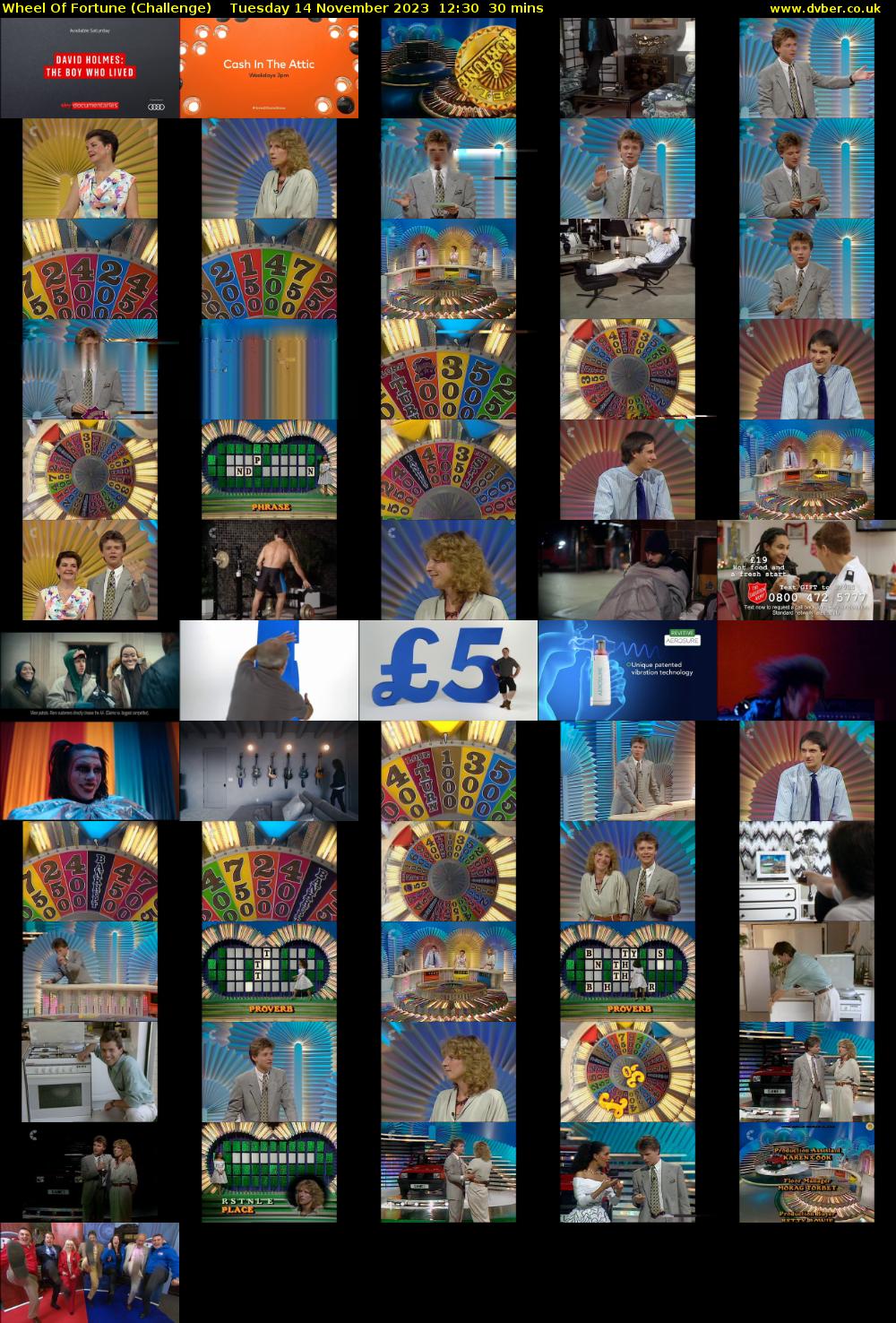 Wheel Of Fortune (Challenge) Tuesday 14 November 2023 12:30 - 13:00
