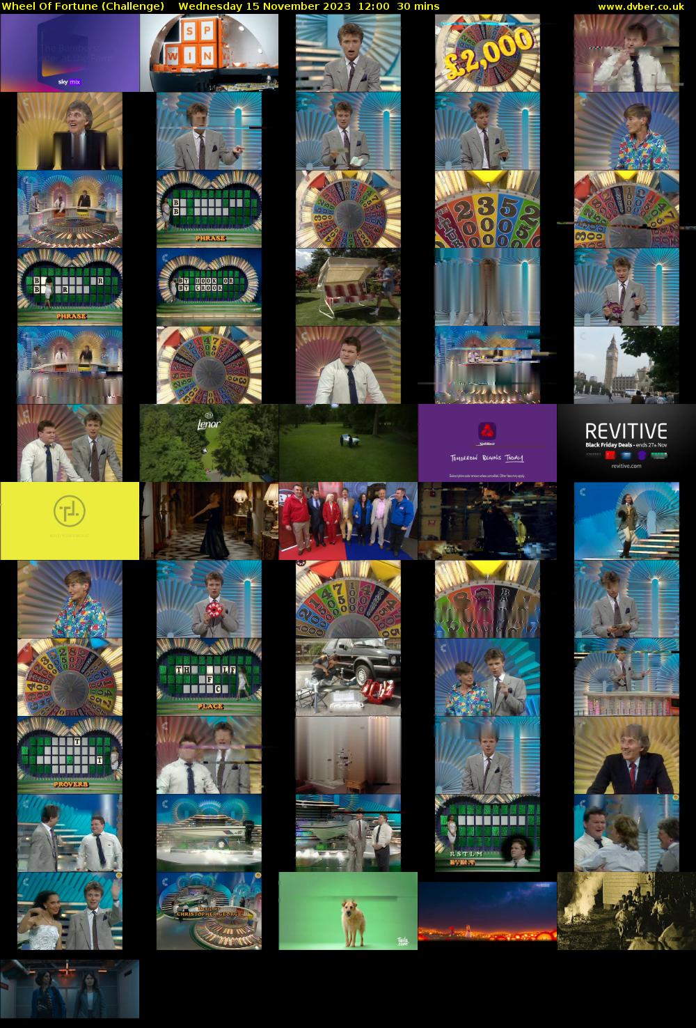 Wheel Of Fortune (Challenge) Wednesday 15 November 2023 12:00 - 12:30