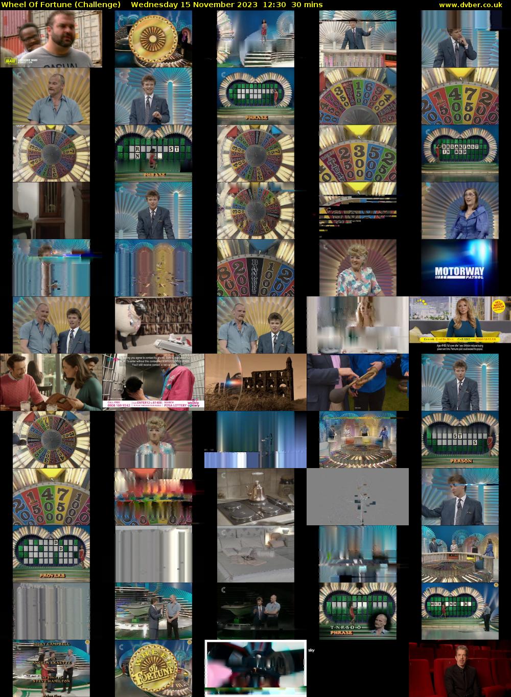 Wheel Of Fortune (Challenge) Wednesday 15 November 2023 12:30 - 13:00