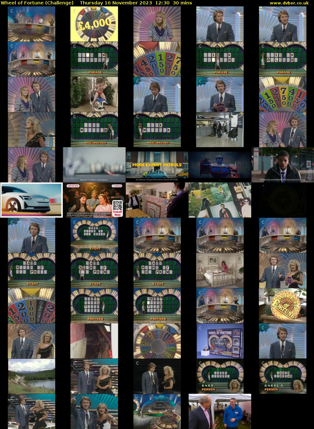 Wheel Of Fortune (Challenge) Thursday 16 November 2023 12:30 - 13:00