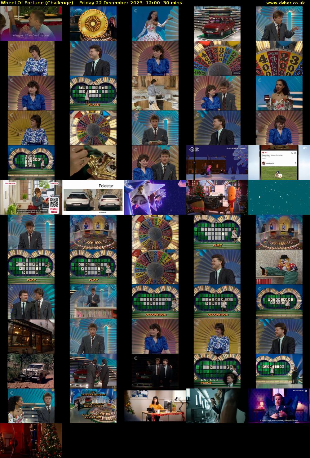 Wheel Of Fortune (Challenge) Friday 22 December 2023 12:00 - 12:30