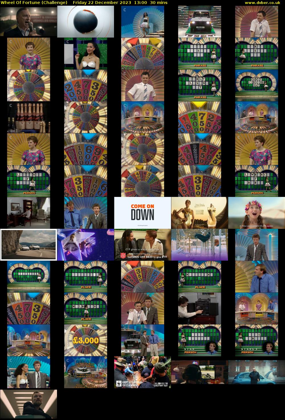 Wheel Of Fortune (Challenge) Friday 22 December 2023 13:00 - 13:30