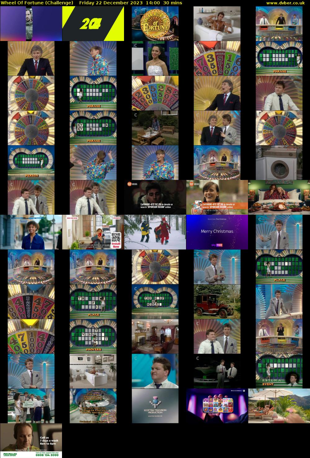 Wheel Of Fortune (Challenge) Friday 22 December 2023 14:00 - 14:30