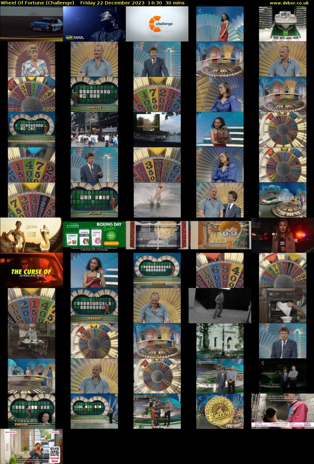 Wheel Of Fortune (Challenge) Friday 22 December 2023 14:30 - 15:00