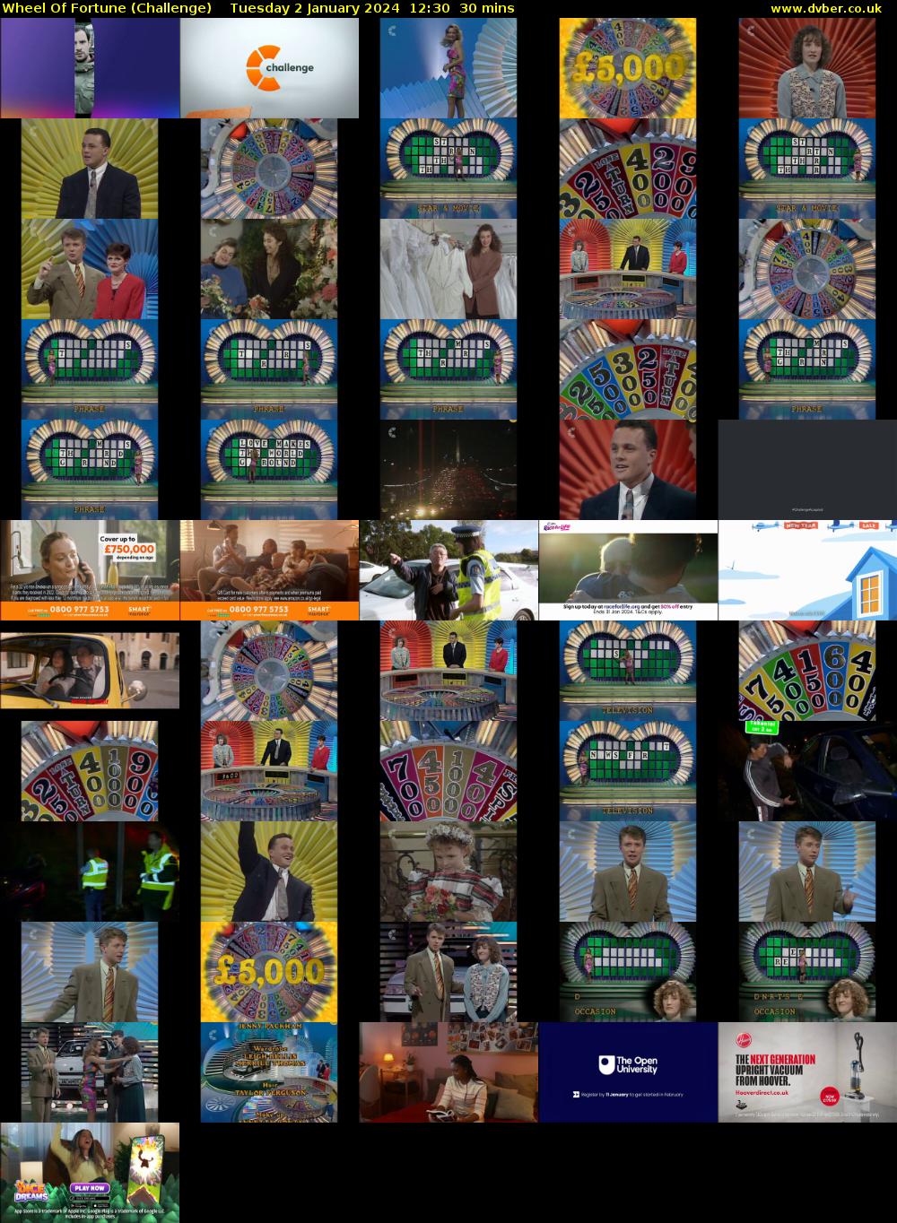 Wheel Of Fortune (Challenge) Tuesday 2 January 2024 12:30 - 13:00