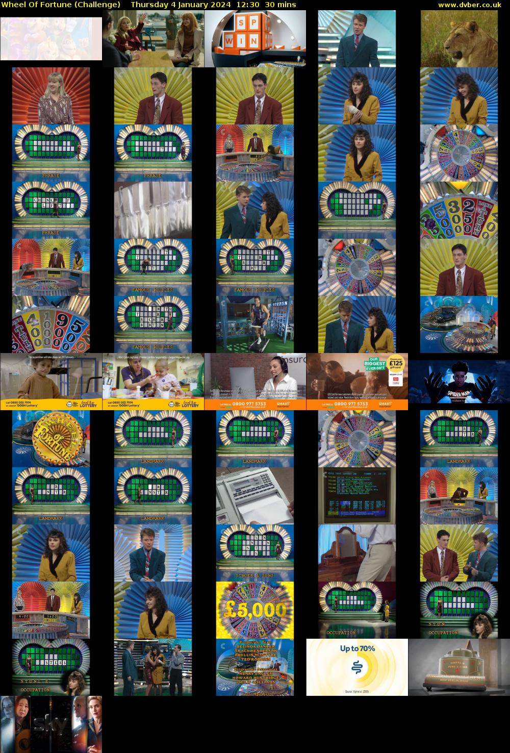 Wheel Of Fortune (Challenge) Thursday 4 January 2024 12:30 - 13:00