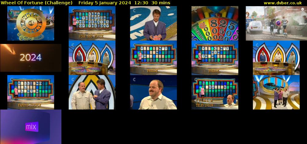Wheel Of Fortune (Challenge) Friday 5 January 2024 12:30 - 13:00