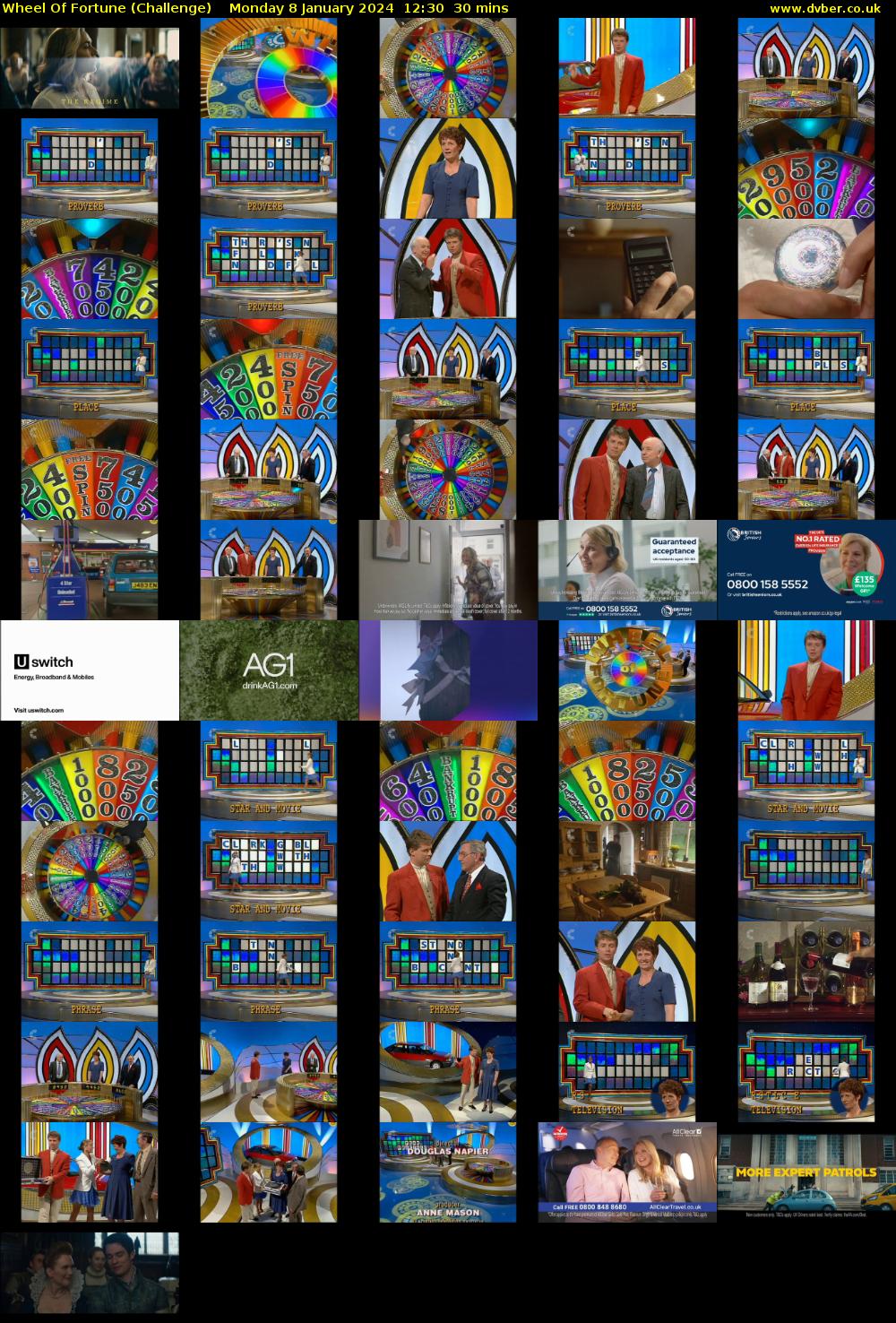 Wheel Of Fortune (Challenge) Monday 8 January 2024 12:30 - 13:00