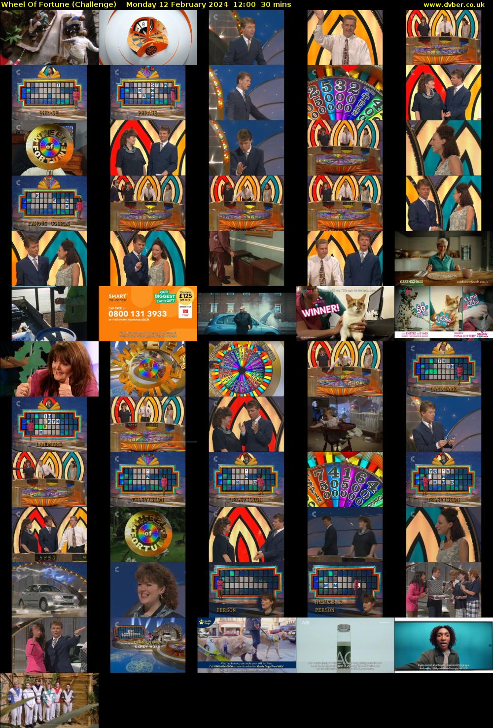 Wheel Of Fortune (Challenge) Monday 12 February 2024 12:00 - 12:30