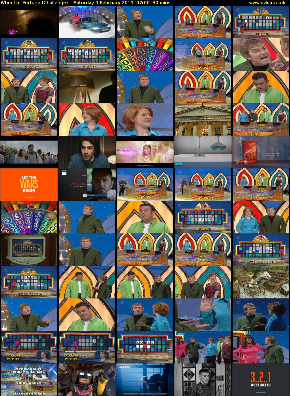 Wheel of Fortune (Challenge) Saturday 9 February 2019 07:00 - 07:30