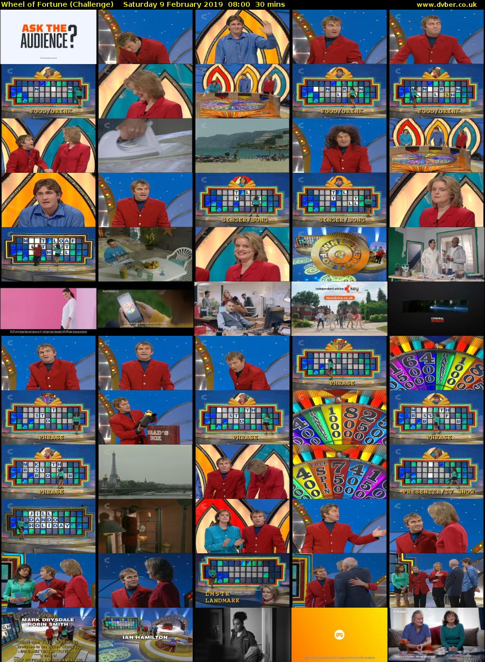 Wheel of Fortune (Challenge) Saturday 9 February 2019 08:00 - 08:30