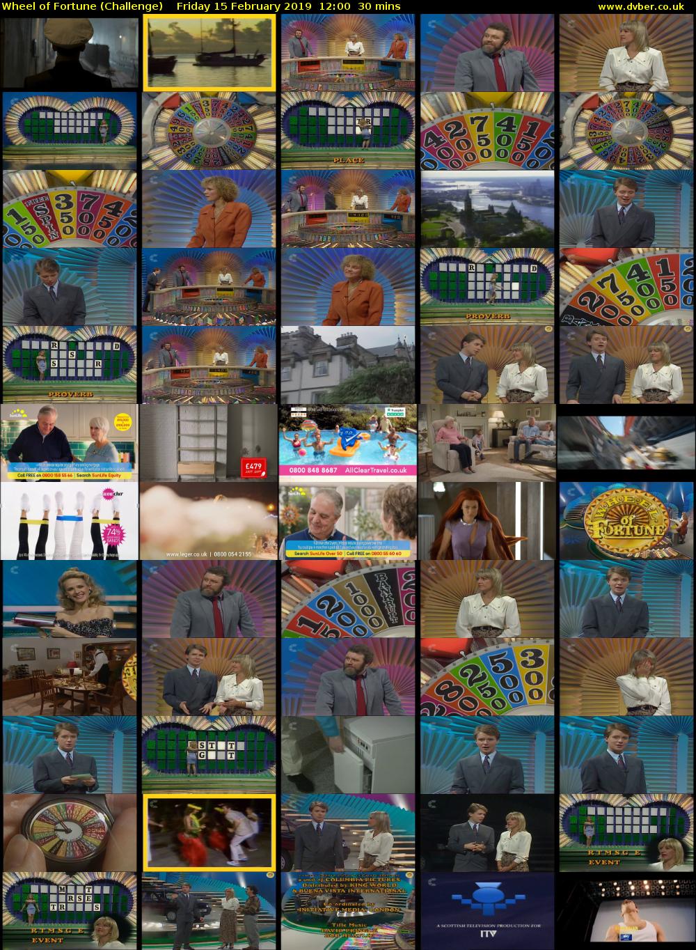 Wheel of Fortune (Challenge) Friday 15 February 2019 12:00 - 12:30