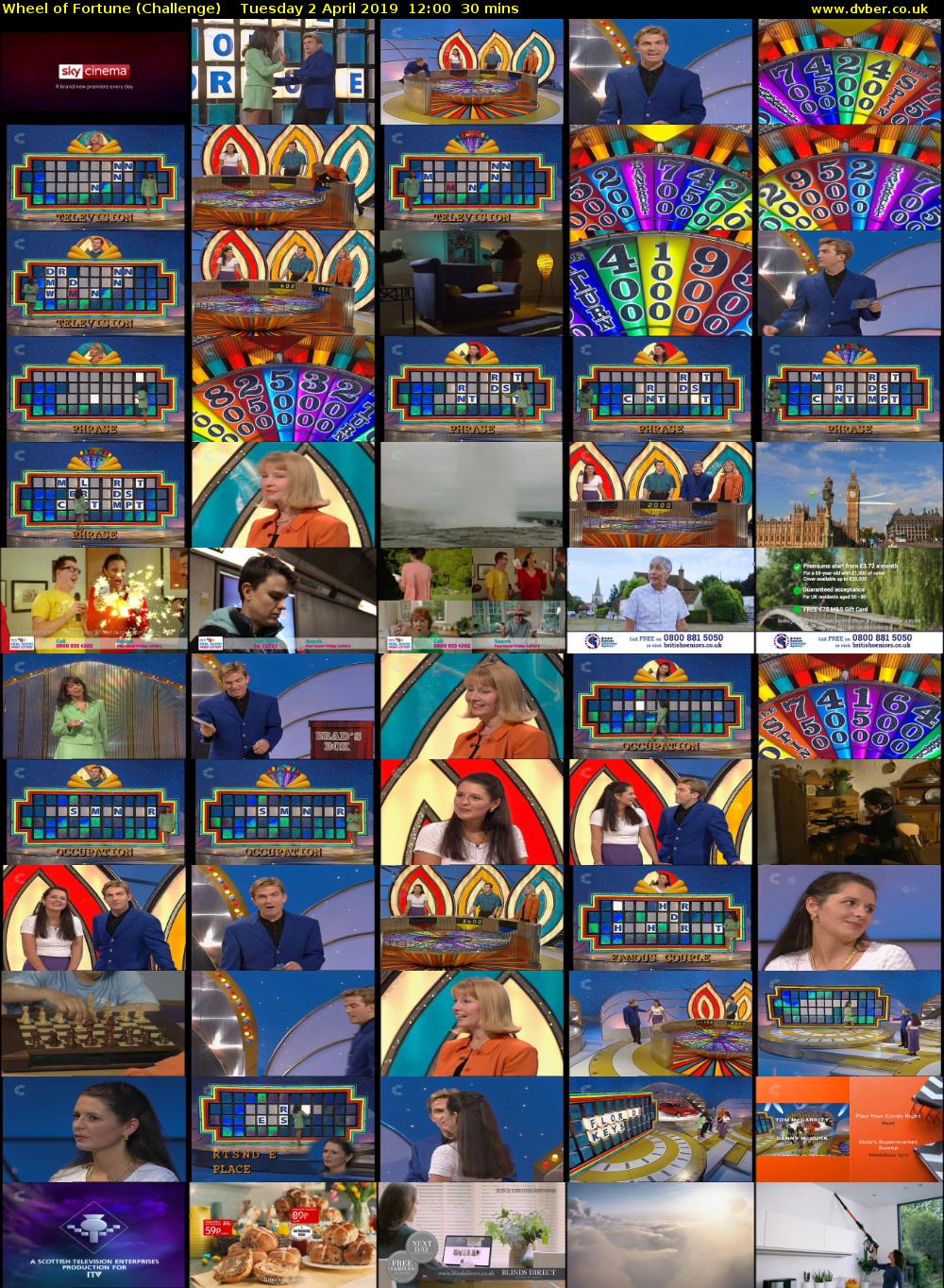 Wheel of Fortune (Challenge) Tuesday 2 April 2019 12:00 - 12:30