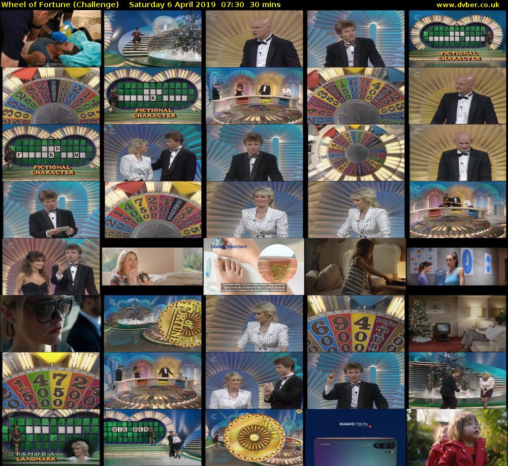 Wheel of Fortune (Challenge) Saturday 6 April 2019 07:30 - 08:00