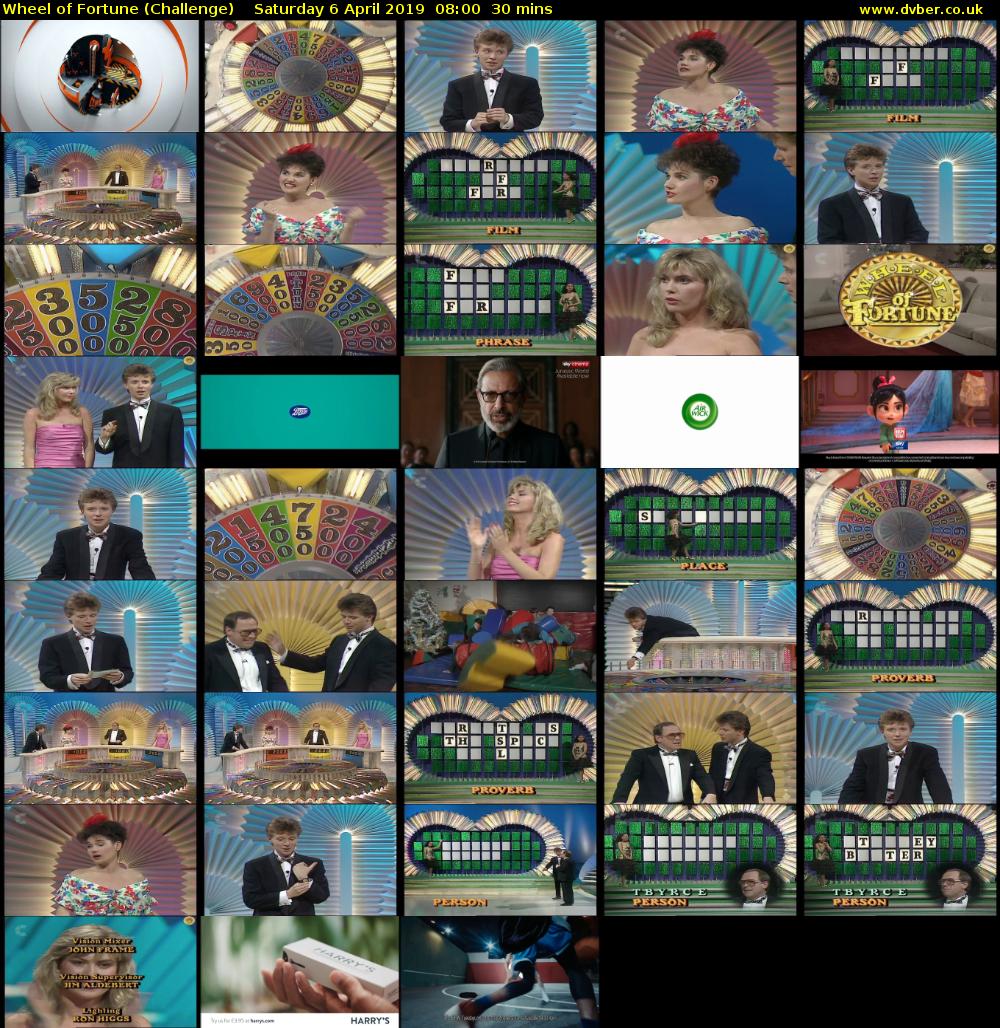 Wheel of Fortune (Challenge) Saturday 6 April 2019 08:00 - 08:30