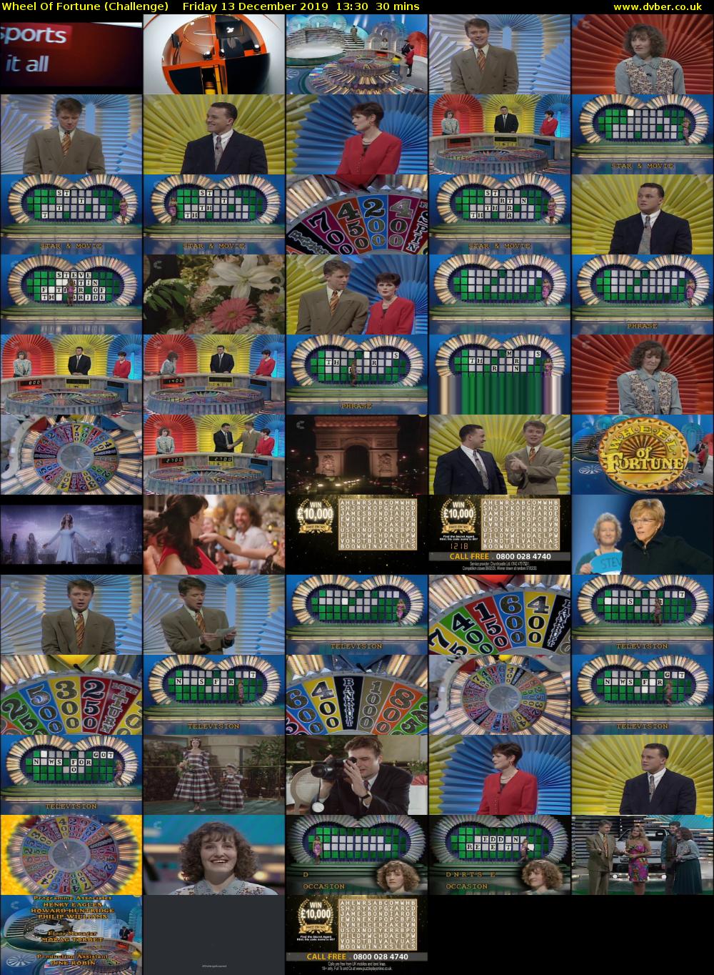 Wheel of Fortune (Challenge) Friday 13 December 2019 13:30 - 14:00