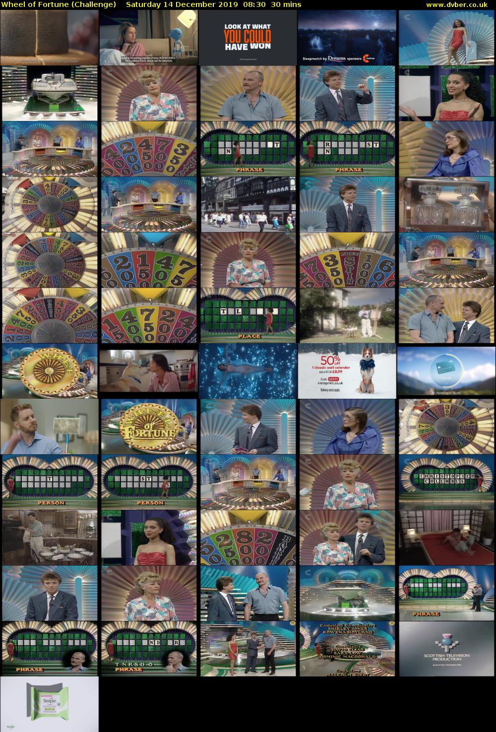 Wheel of Fortune (Challenge) Saturday 14 December 2019 08:30 - 09:00