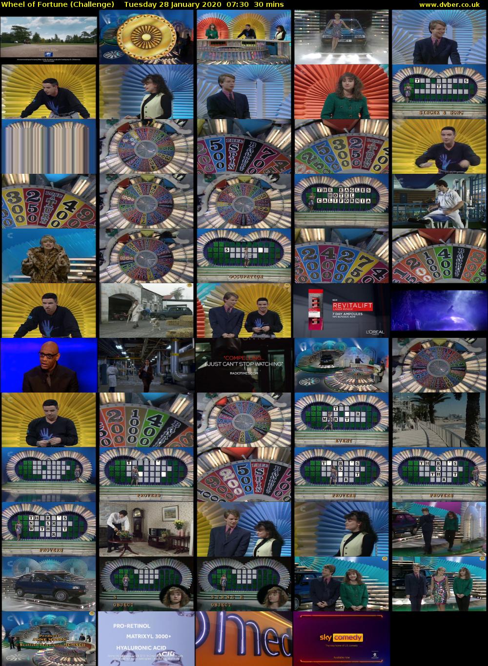 Wheel of Fortune (Challenge) Tuesday 28 January 2020 07:30 - 08:00