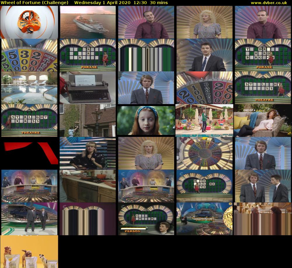 Wheel of Fortune (Challenge) Wednesday 1 April 2020 12:30 - 13:00