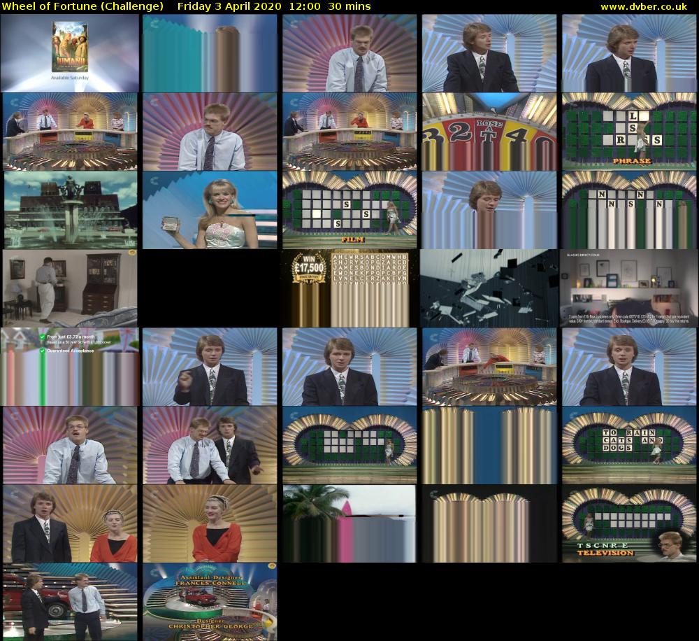 Wheel of Fortune (Challenge) Friday 3 April 2020 12:00 - 12:30