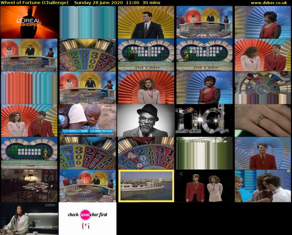 Wheel of Fortune (Challenge) Sunday 28 June 2020 11:00 - 11:30