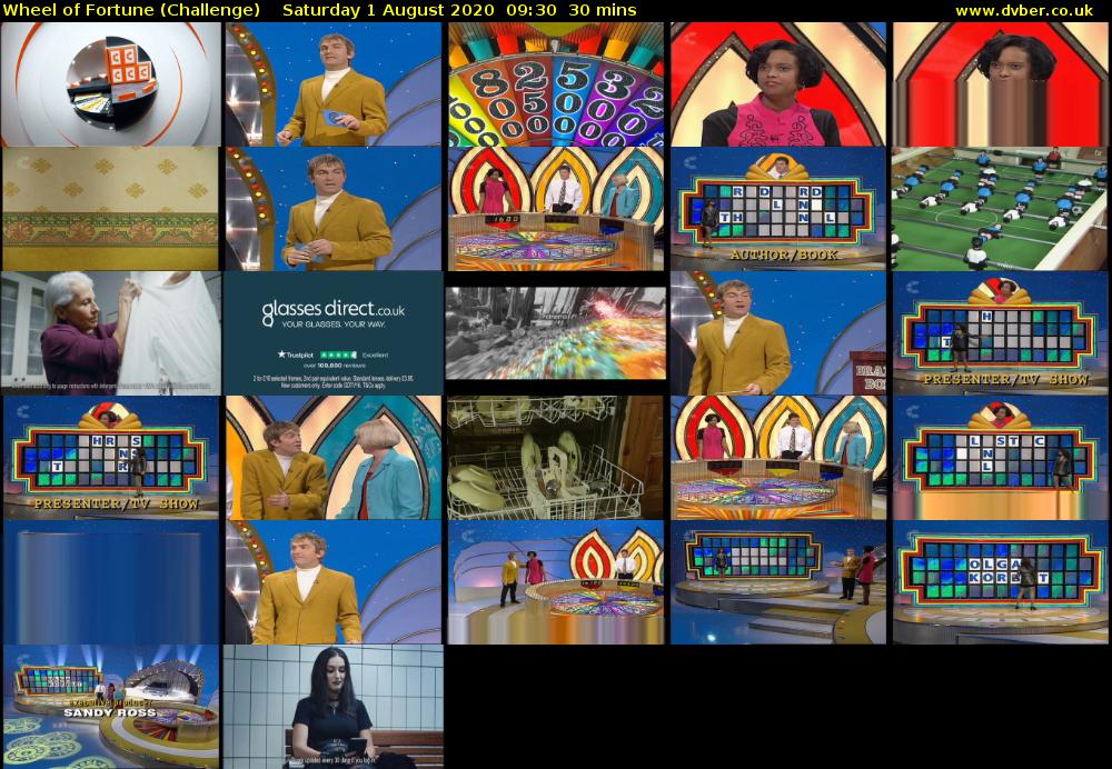 Wheel of Fortune (Challenge) Saturday 1 August 2020 09:30 - 10:00