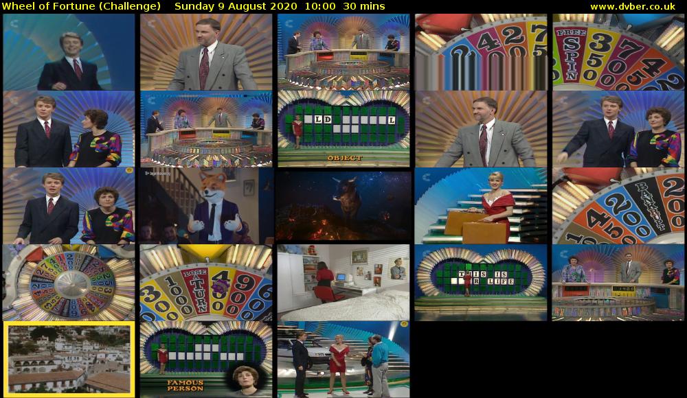 Wheel of Fortune (Challenge) Sunday 9 August 2020 10:00 - 10:30