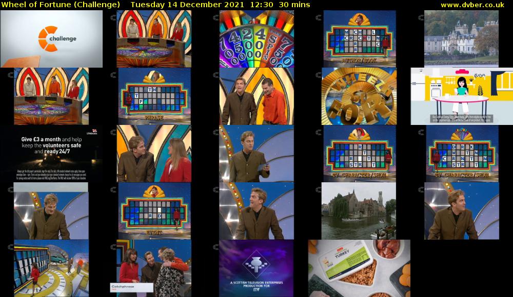 Wheel of Fortune (Challenge) Tuesday 14 December 2021 12:30 - 13:00