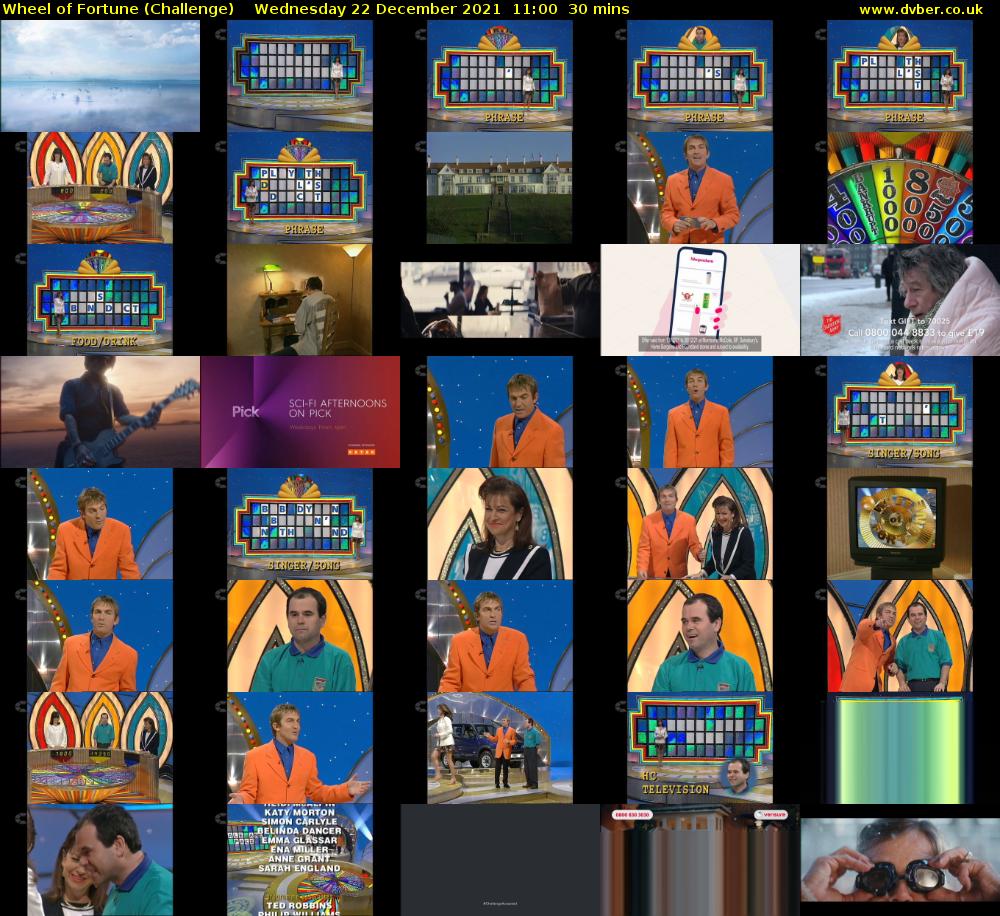 Wheel of Fortune (Challenge) Wednesday 22 December 2021 11:00 - 11:30