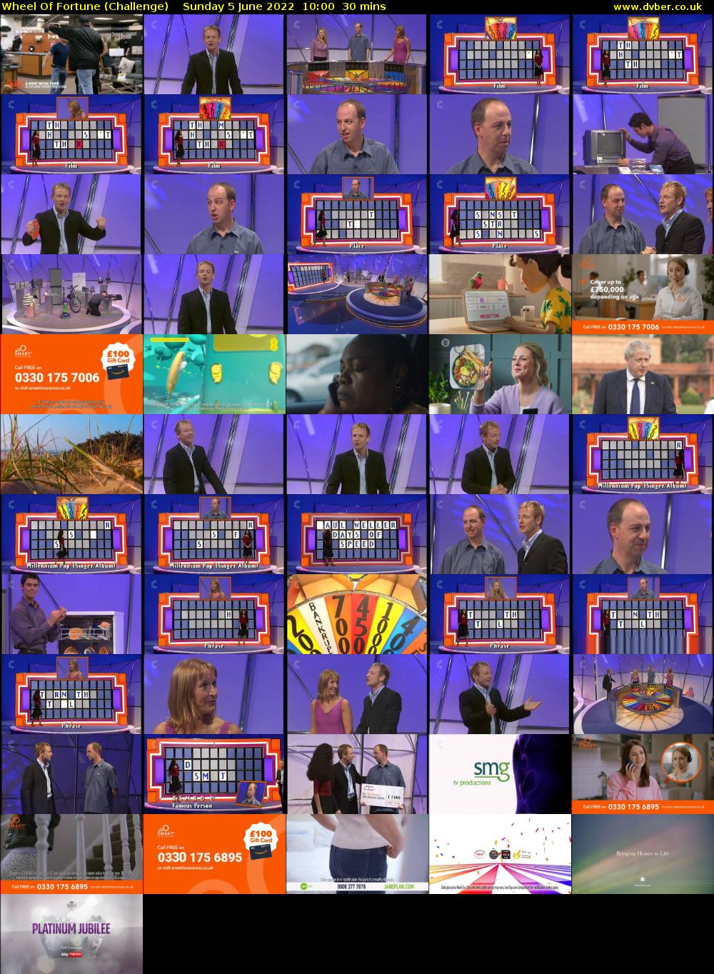 Wheel of Fortune (Challenge) Sunday 5 June 2022 10:00 - 10:30