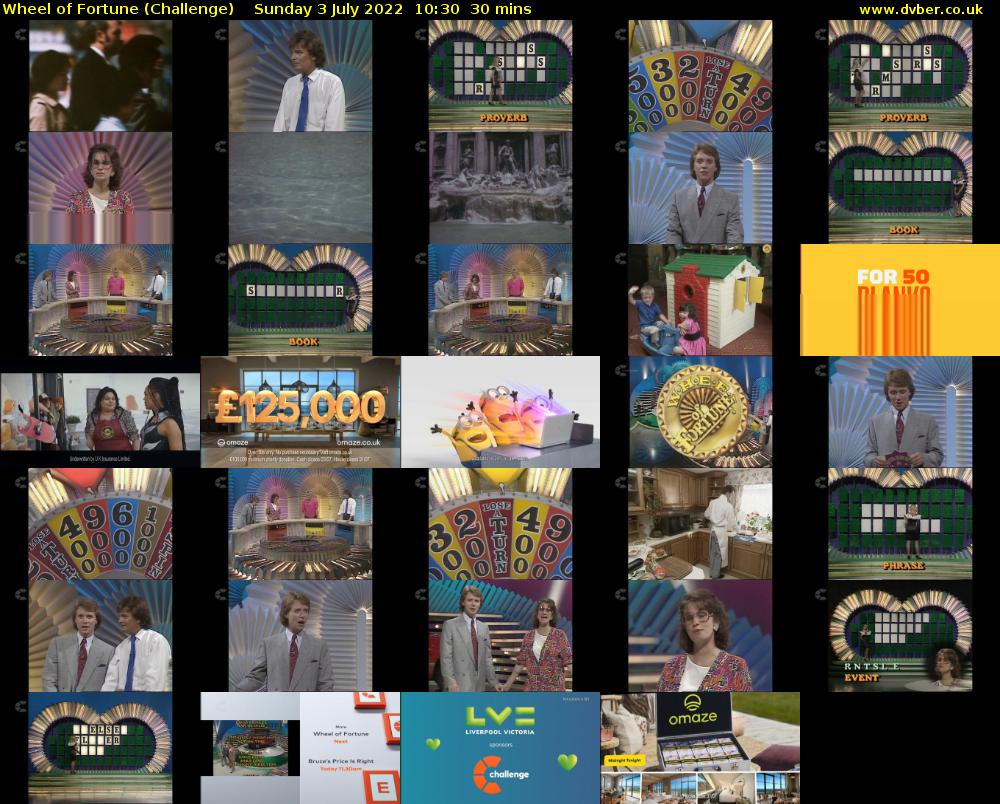 Wheel of Fortune (Challenge) Sunday 3 July 2022 10:30 - 11:00