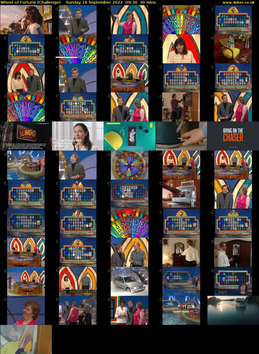 Wheel of Fortune (Challenge) Sunday 18 September 2022 09:30 - 10:00