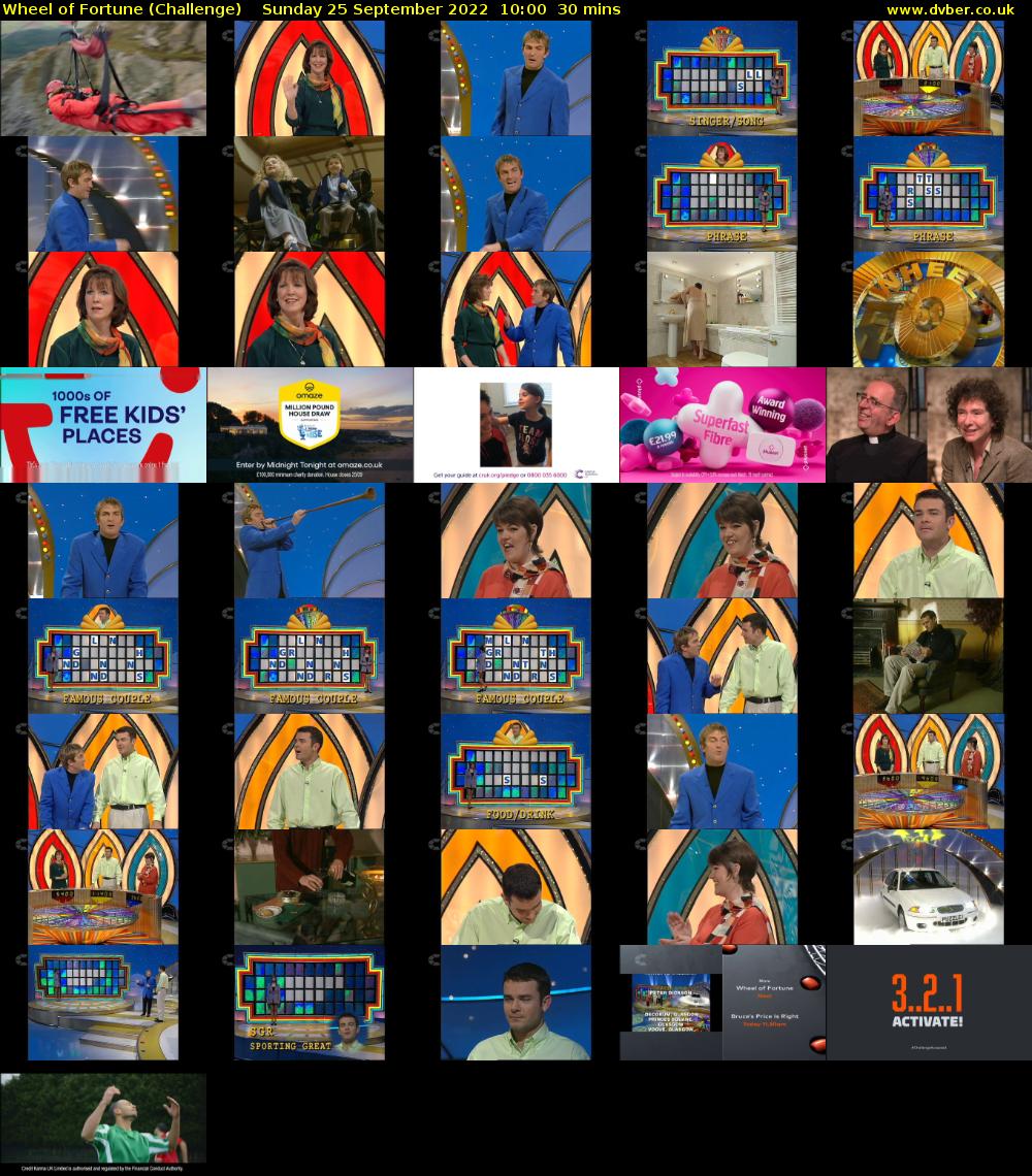 Wheel of Fortune (Challenge) Sunday 25 September 2022 10:00 - 10:30