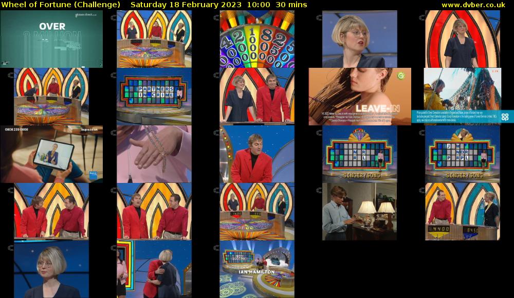 Wheel of Fortune (Challenge) Saturday 18 February 2023 10:00 - 10:30