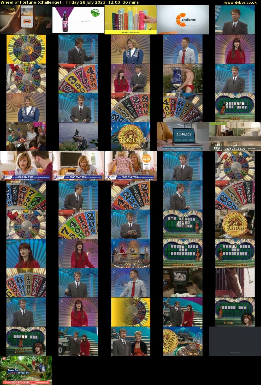 Wheel of Fortune (Challenge) Friday 28 July 2023 12:00 - 12:30