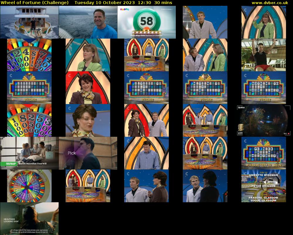 Wheel of Fortune (Challenge) Tuesday 10 October 2023 12:30 - 13:00