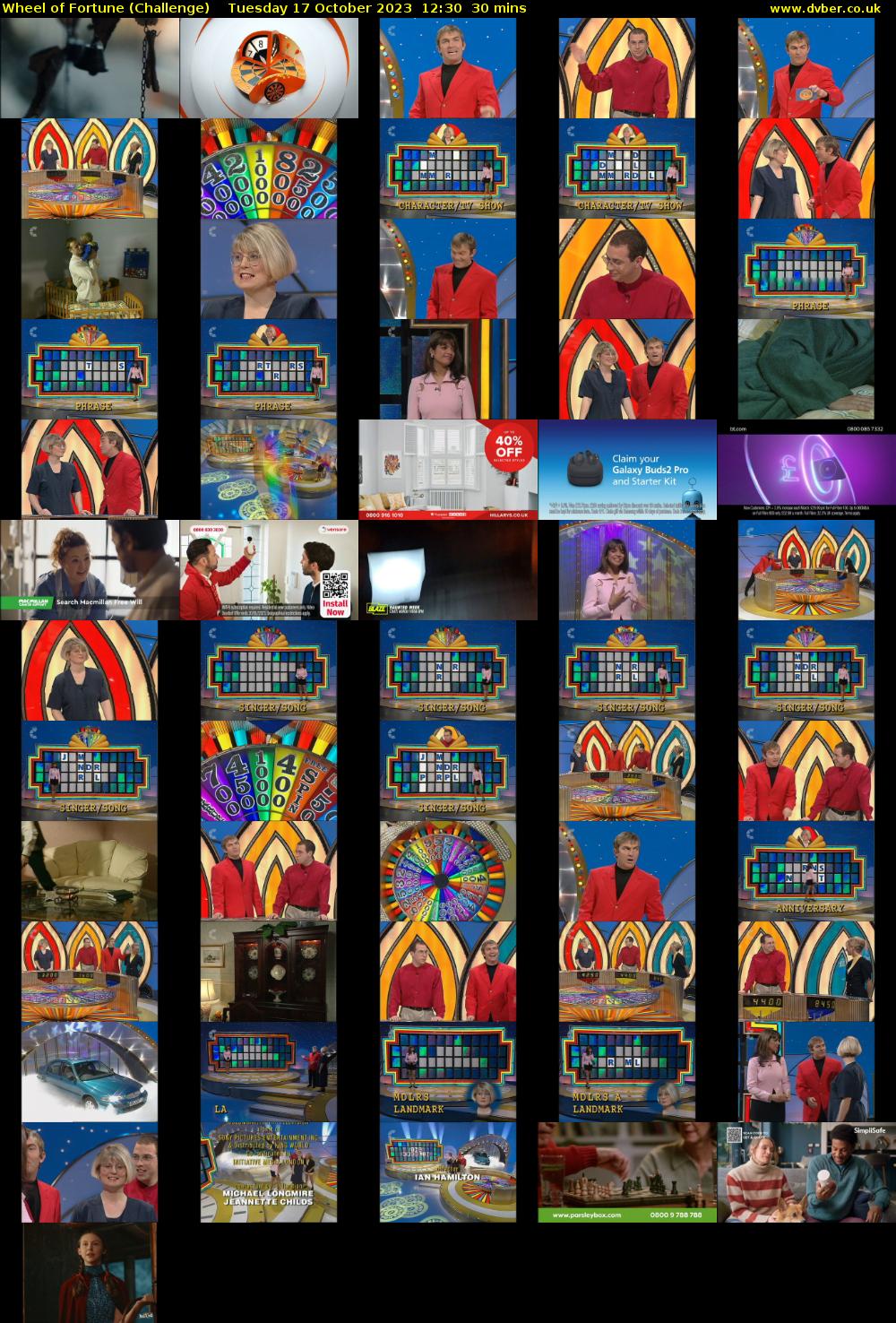 Wheel of Fortune (Challenge) Tuesday 17 October 2023 12:30 - 13:00