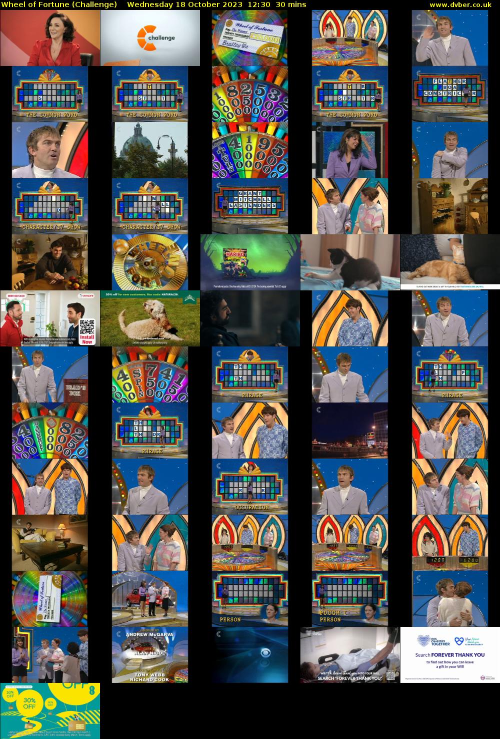 Wheel of Fortune (Challenge) Wednesday 18 October 2023 12:30 - 13:00