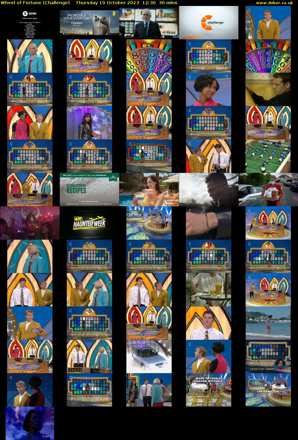 Wheel of Fortune (Challenge) Thursday 19 October 2023 12:30 - 13:00