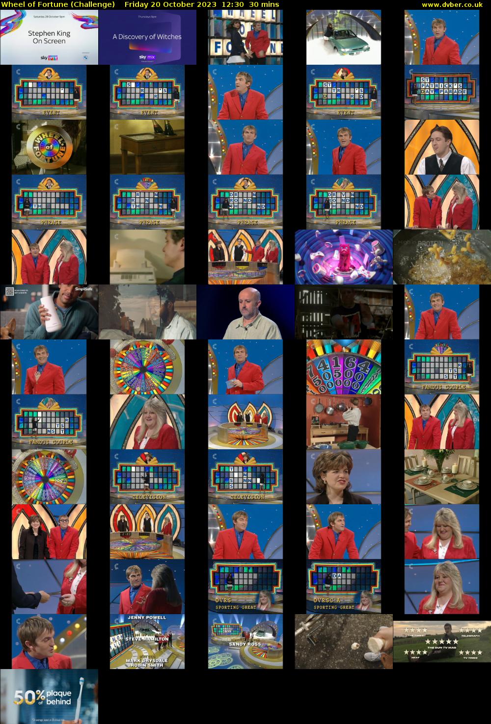 Wheel of Fortune (Challenge) Friday 20 October 2023 12:30 - 13:00