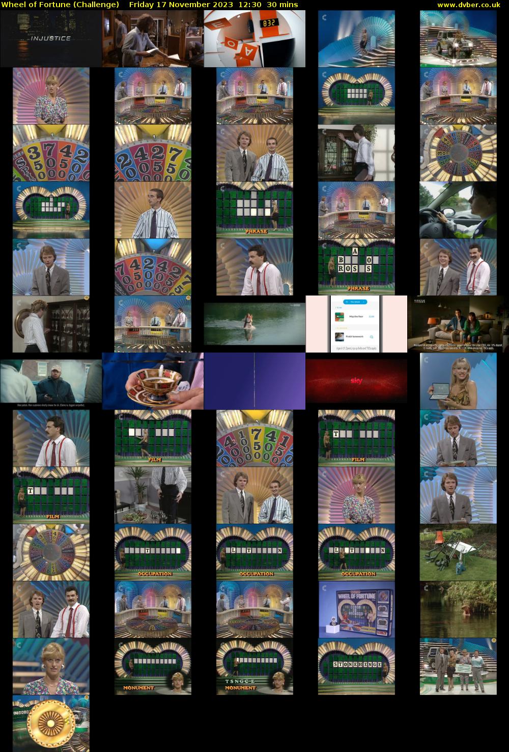 Wheel of Fortune (Challenge) Friday 17 November 2023 12:30 - 13:00