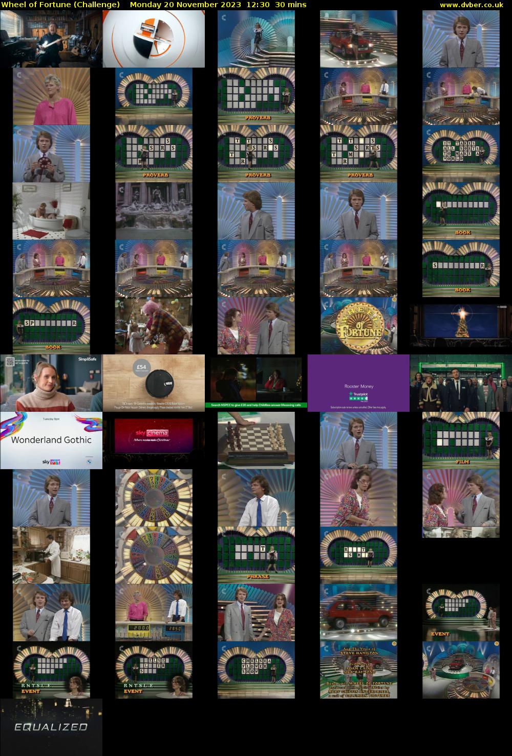 Wheel of Fortune (Challenge) Monday 20 November 2023 12:30 - 13:00