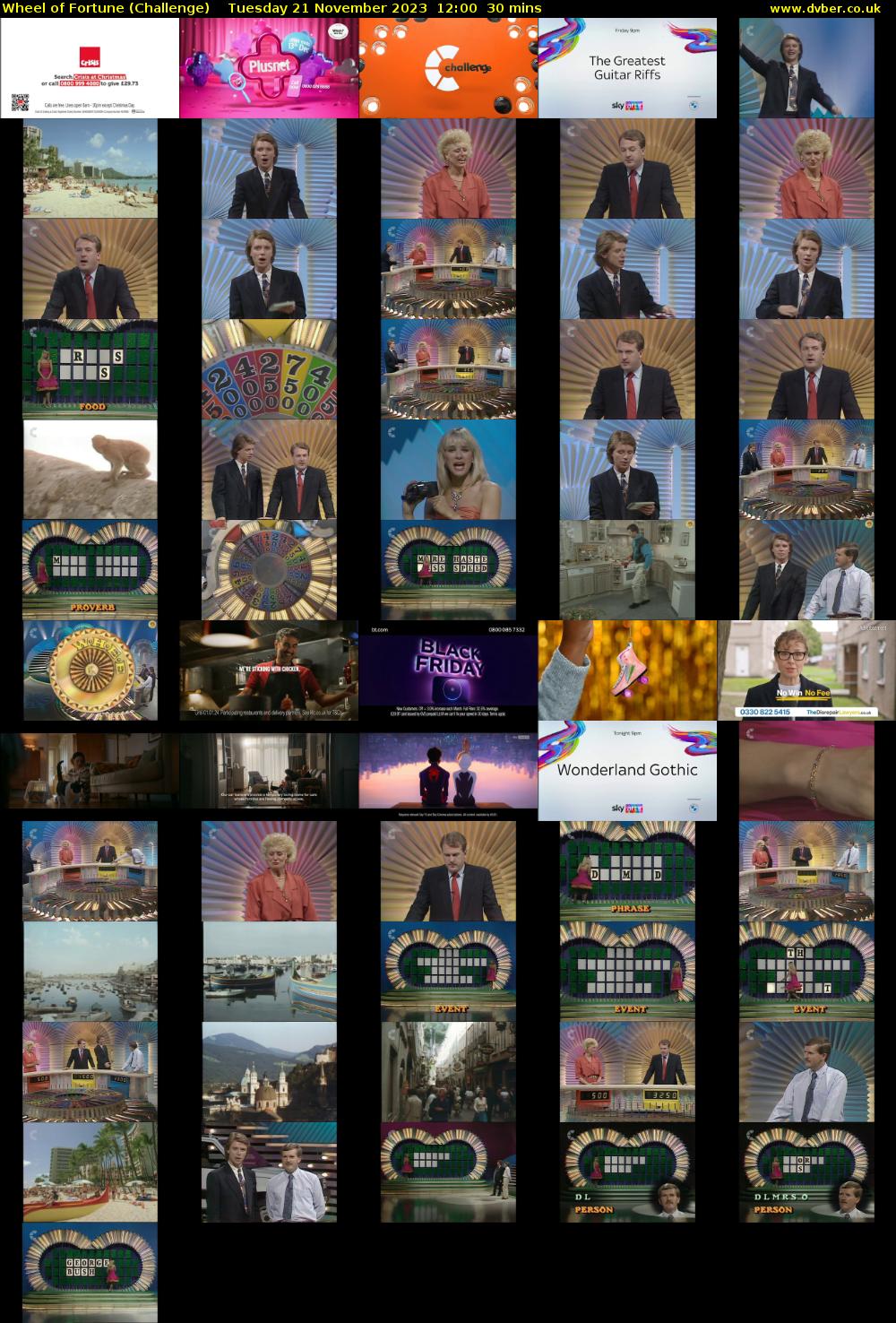 Wheel of Fortune (Challenge) Tuesday 21 November 2023 12:00 - 12:30