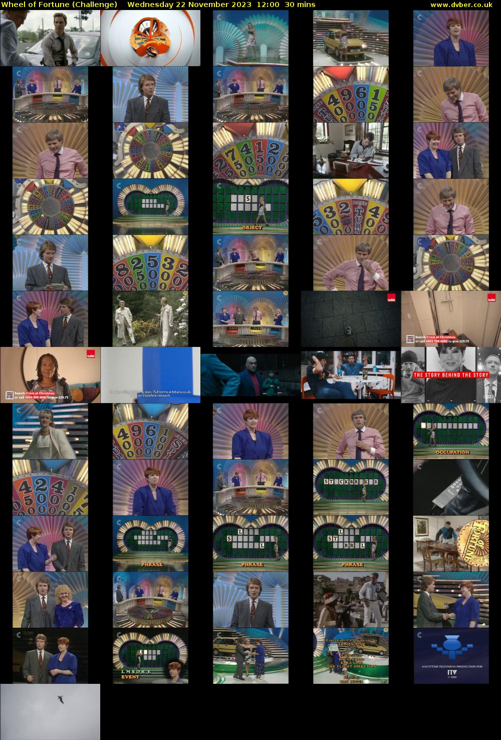 Wheel of Fortune (Challenge) Wednesday 22 November 2023 12:00 - 12:30