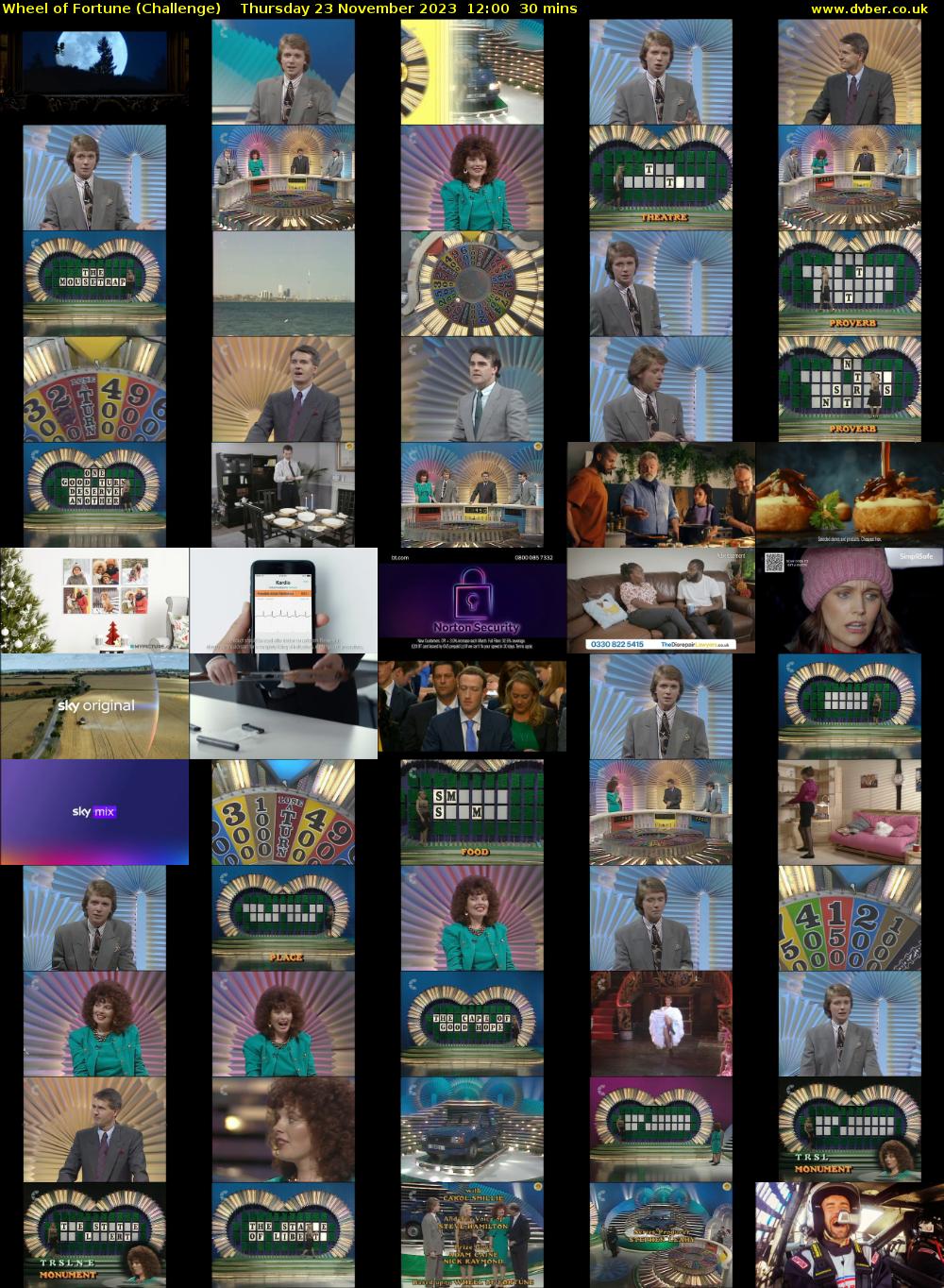 Wheel of Fortune (Challenge) Thursday 23 November 2023 12:00 - 12:30