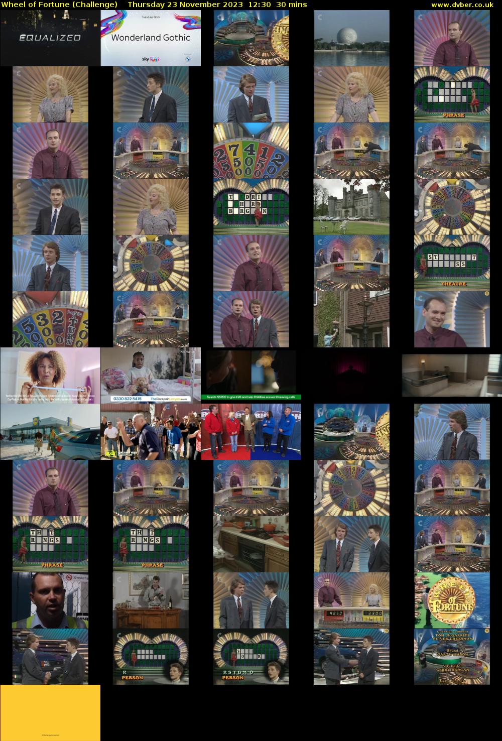 Wheel of Fortune (Challenge) Thursday 23 November 2023 12:30 - 13:00